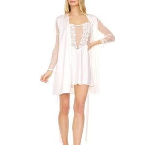 SOLD Flora Nikrooz Women's Bridal Showstopper Chemise Slip Ivory XS